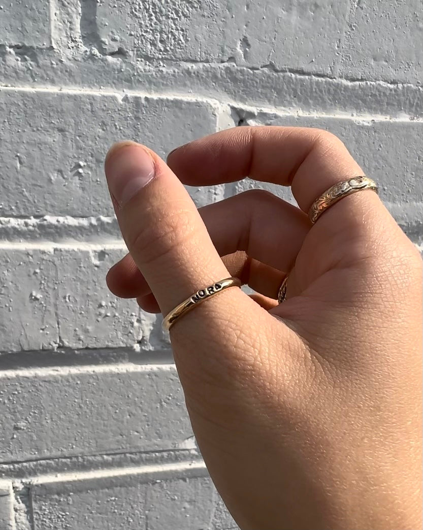 Thick Name Stacking Ring