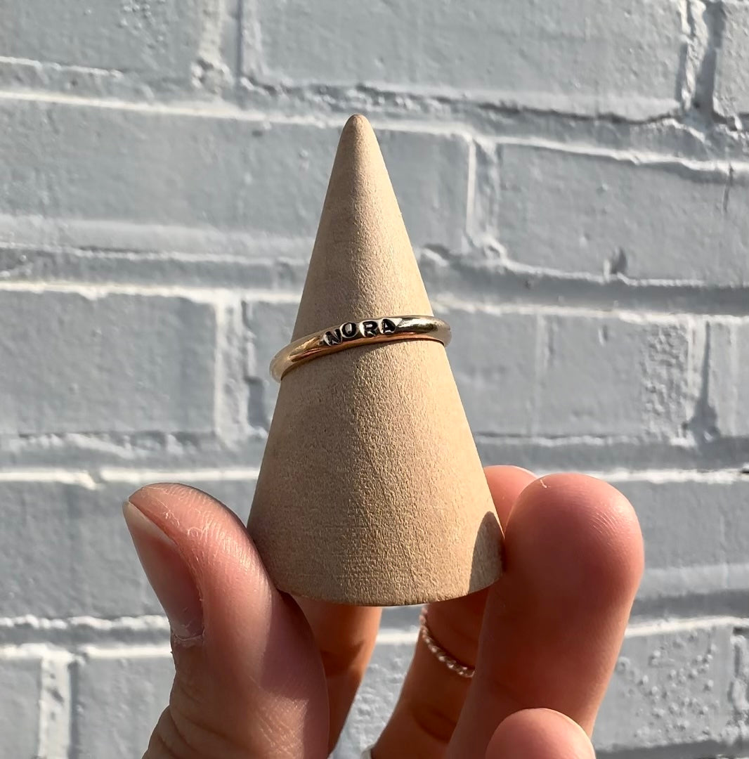 Thick Name Stacking Ring