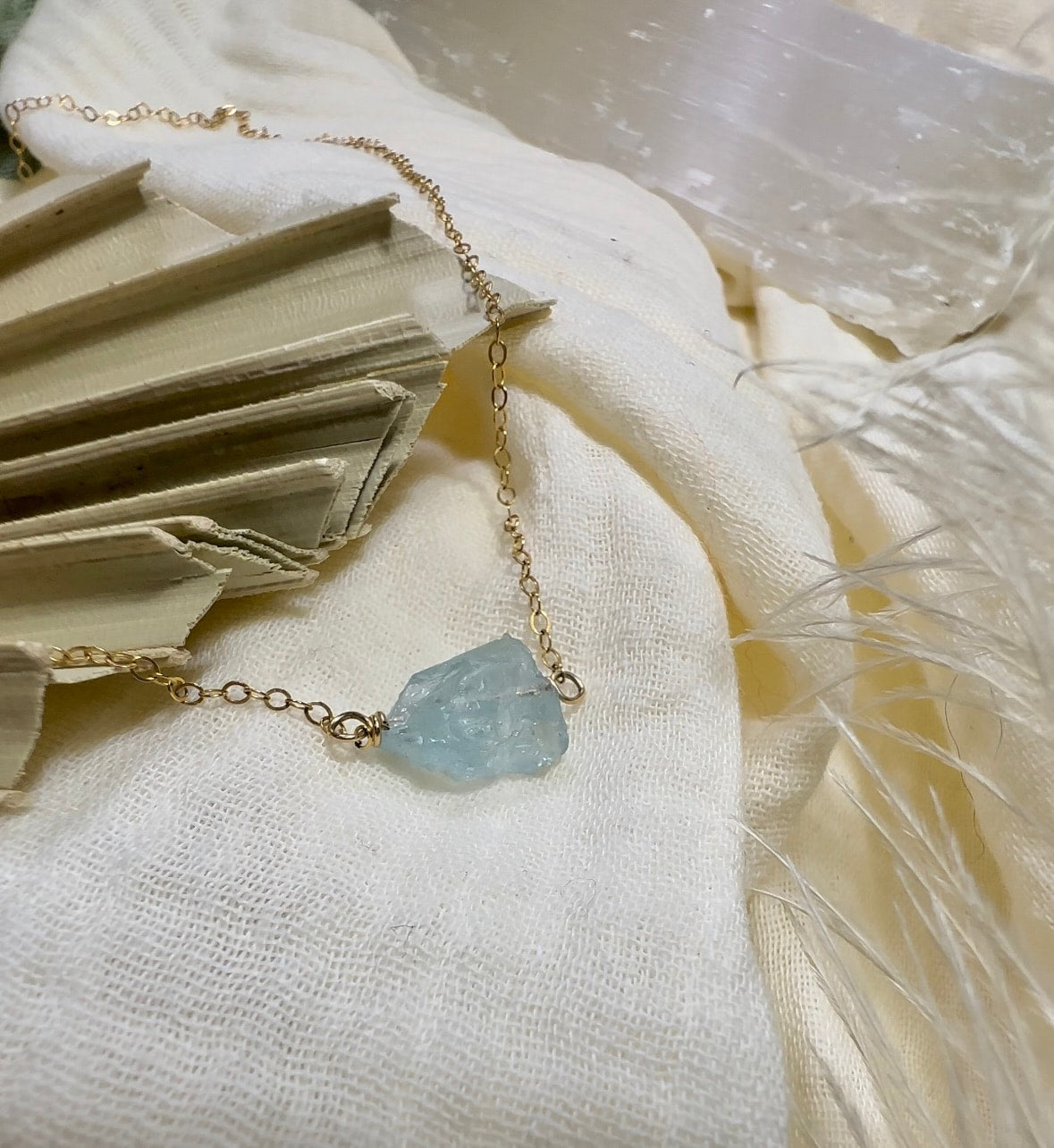 Raw Aquamarine Necklace