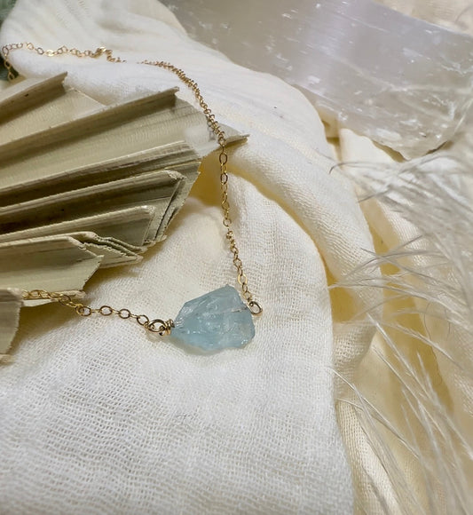 Raw Aquamarine Necklace
