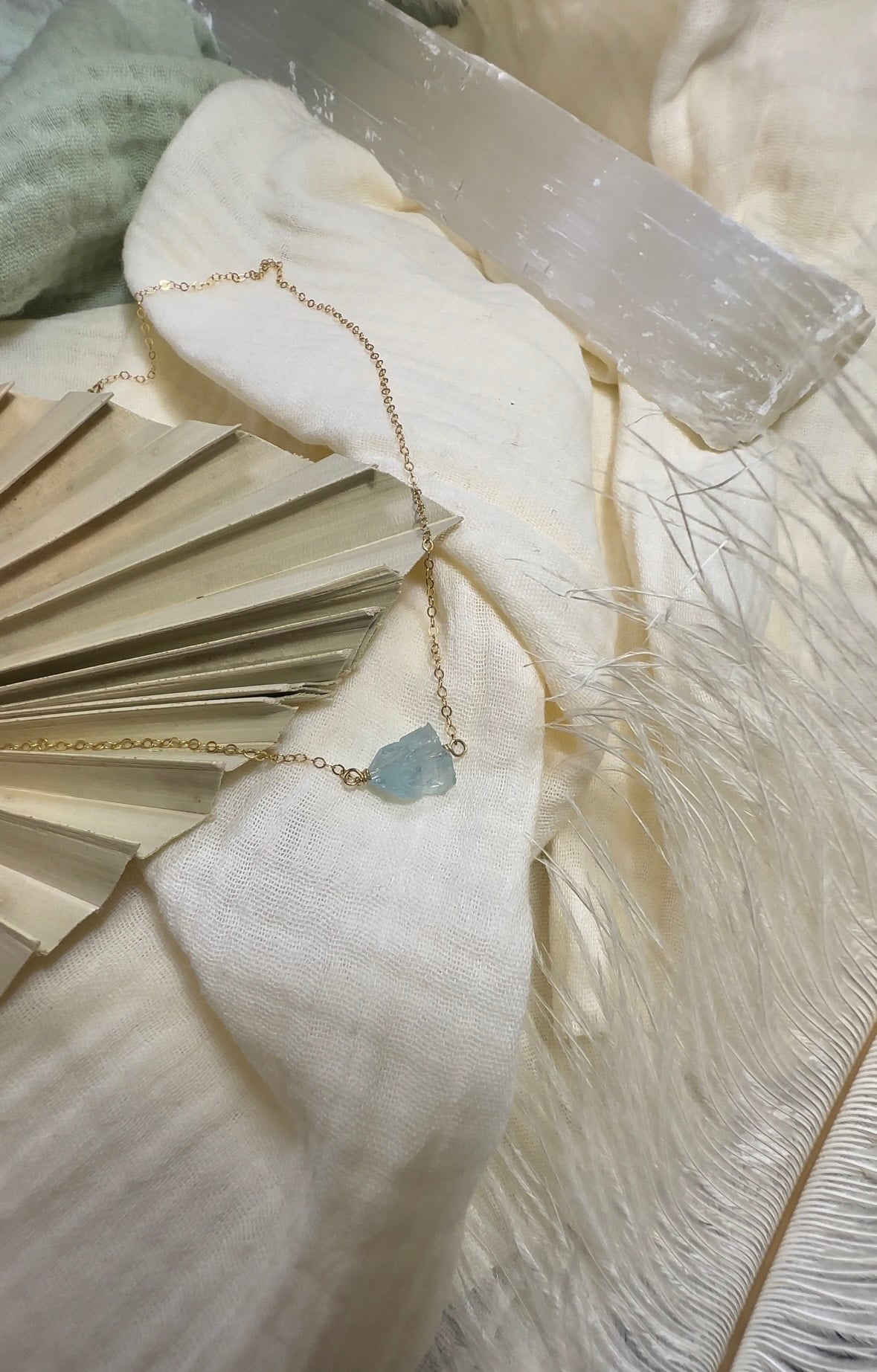 Raw Aquamarine Necklace