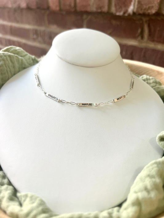 Multiple Name Bar Necklace