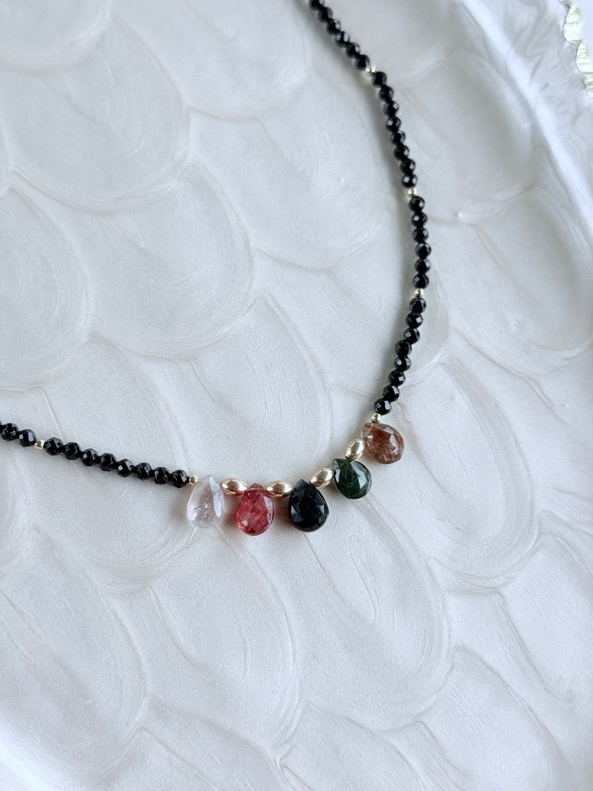 Black Spinel + Tourmaline Necklace