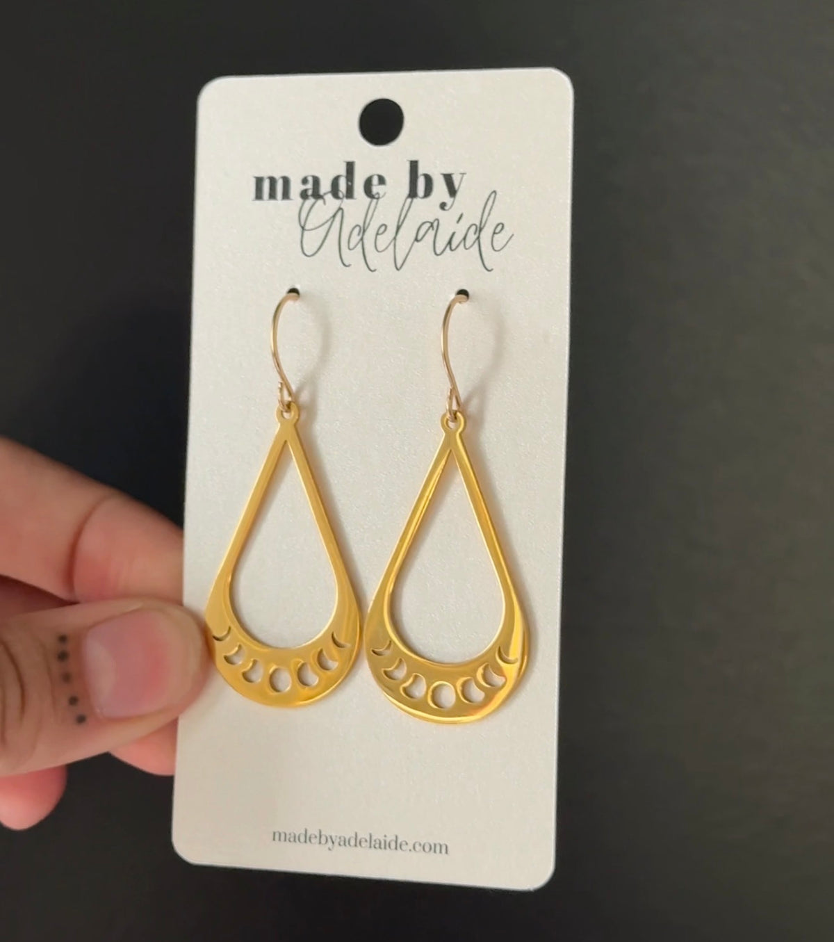 Tear Drop Moon Phase Earrings