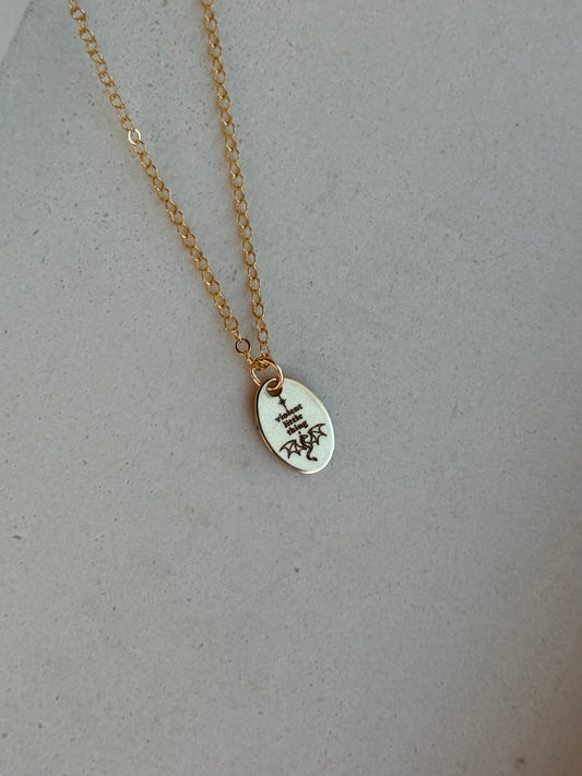 Violennt Little Thing + Dragon Small Oval Necklace