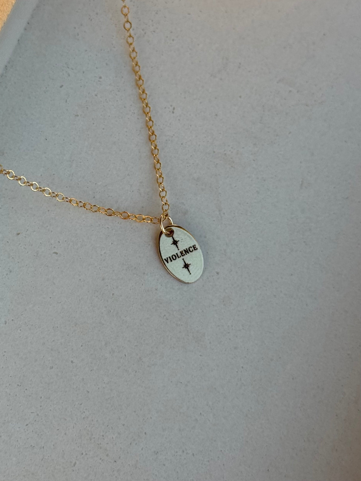 Violence Small Oval Necklace
