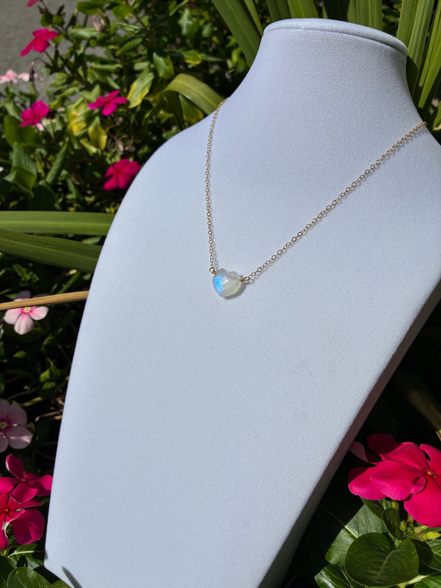 Moonstone Heart Necklace