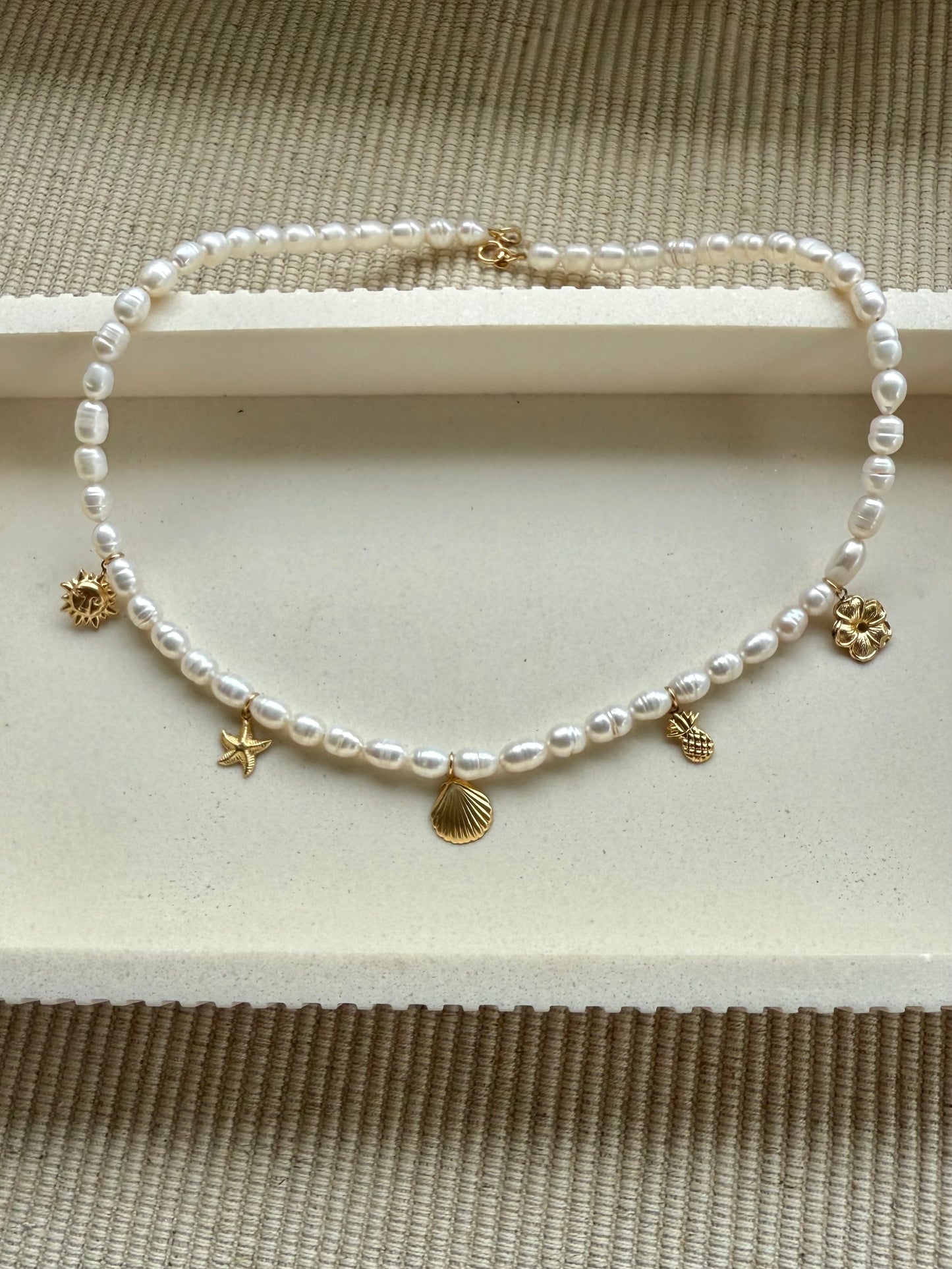 Aloha Charm Pearl Necklace