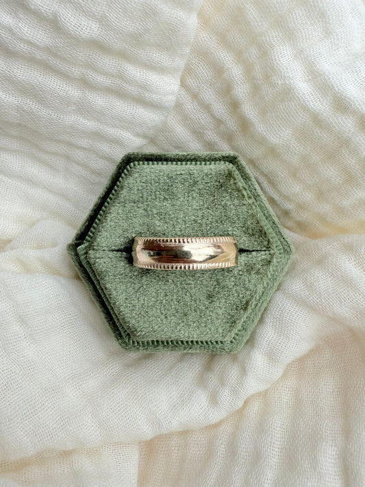 Thick Smooth & Decorative Gold Ring