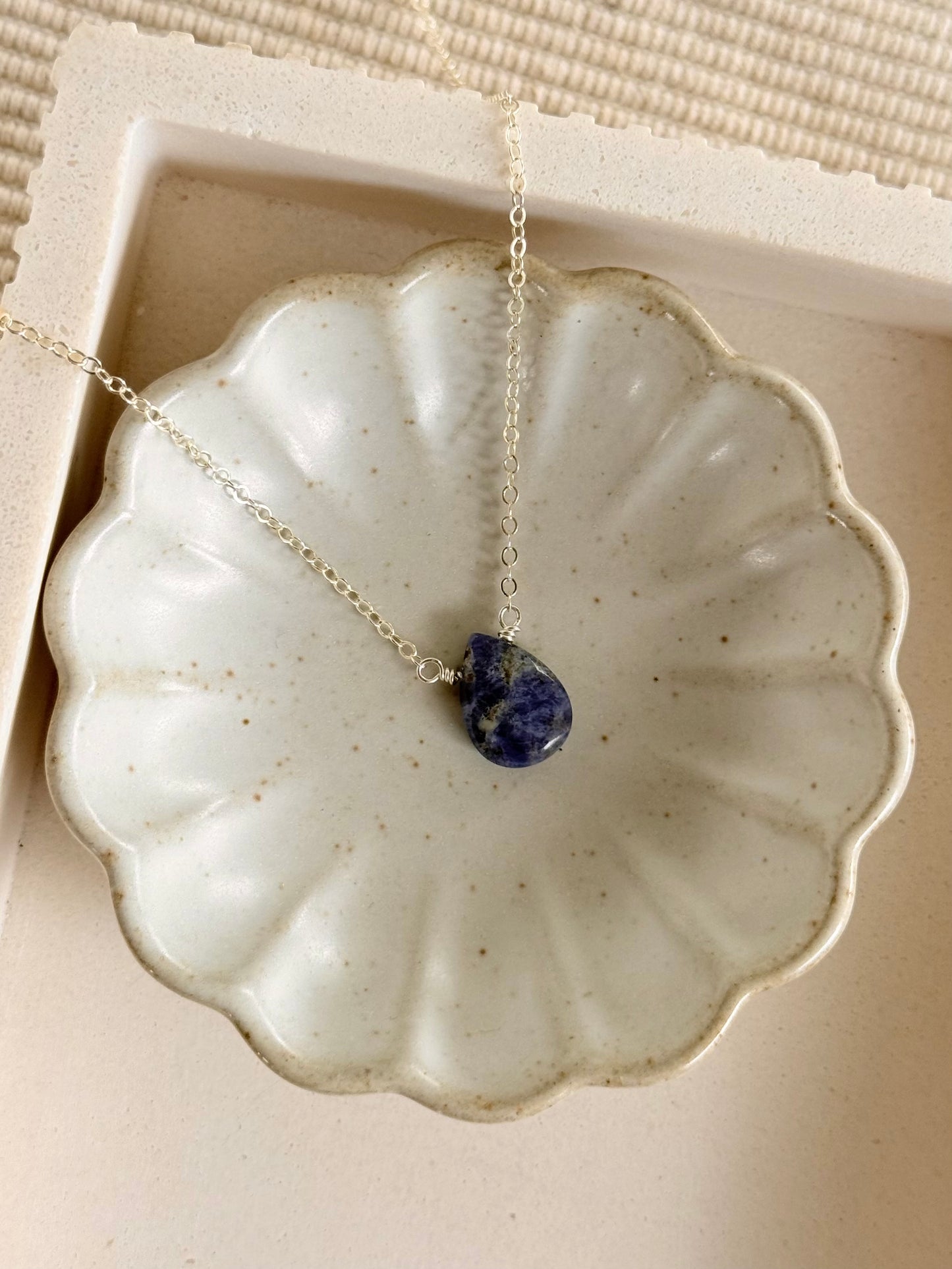 Sodalite Faceted Tear Drop Necklace