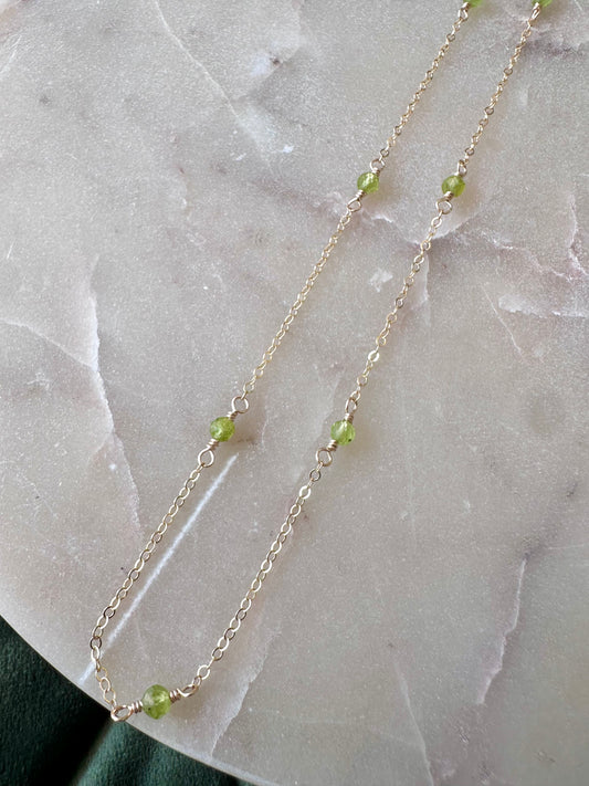 Peridot Dot Necklace