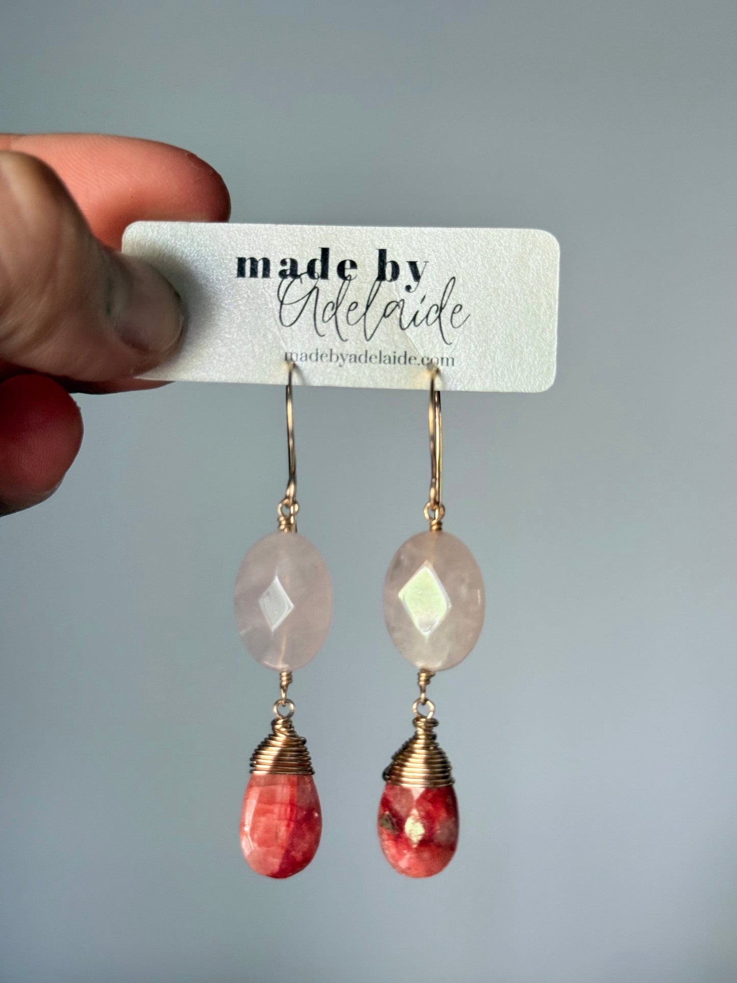 Ruby + Rose Quartz Earrings