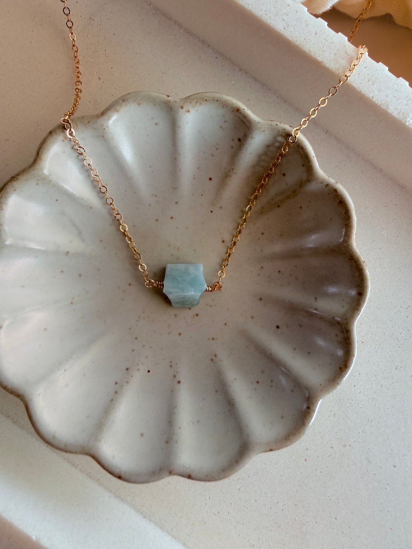 Raw Aquamarine Necklace