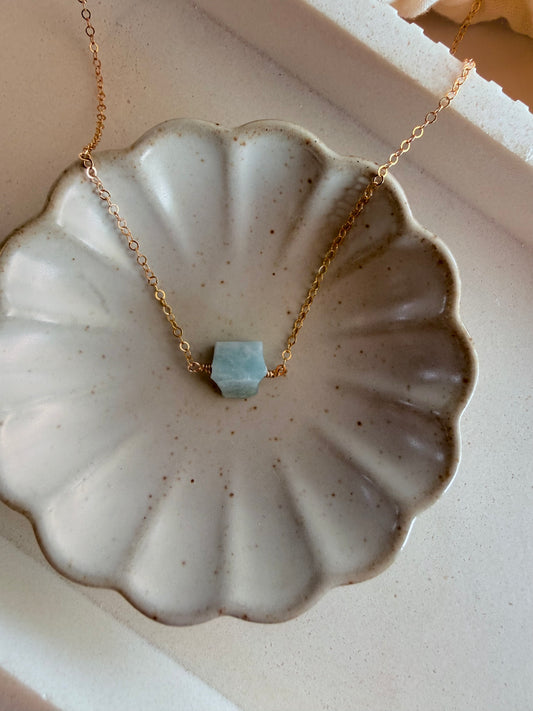 Raw Aquamarine Necklace