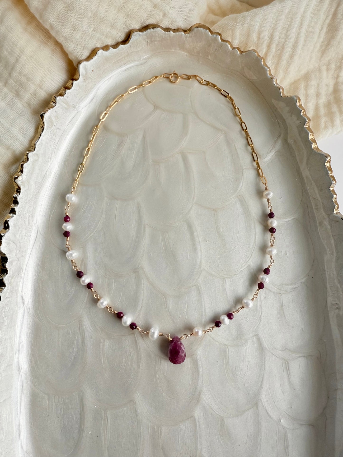 Rubies & Pearls Necklace