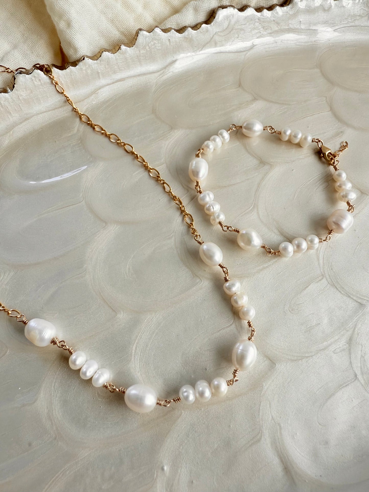 Freshwater Pearl Cascade Bracelet