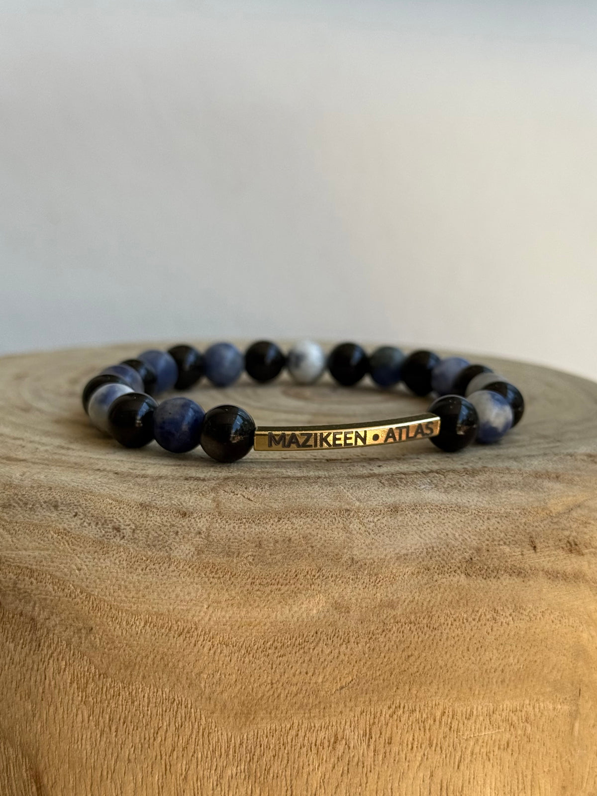 Engraved Beaded Bracelet