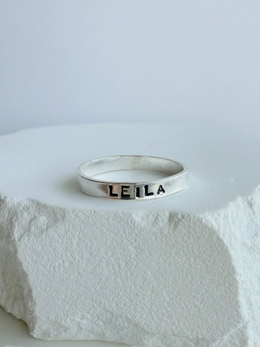 Flat Name Ring