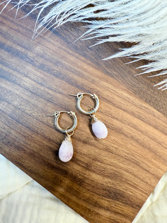 Lepidolite Faceted Tear Drop Huggies