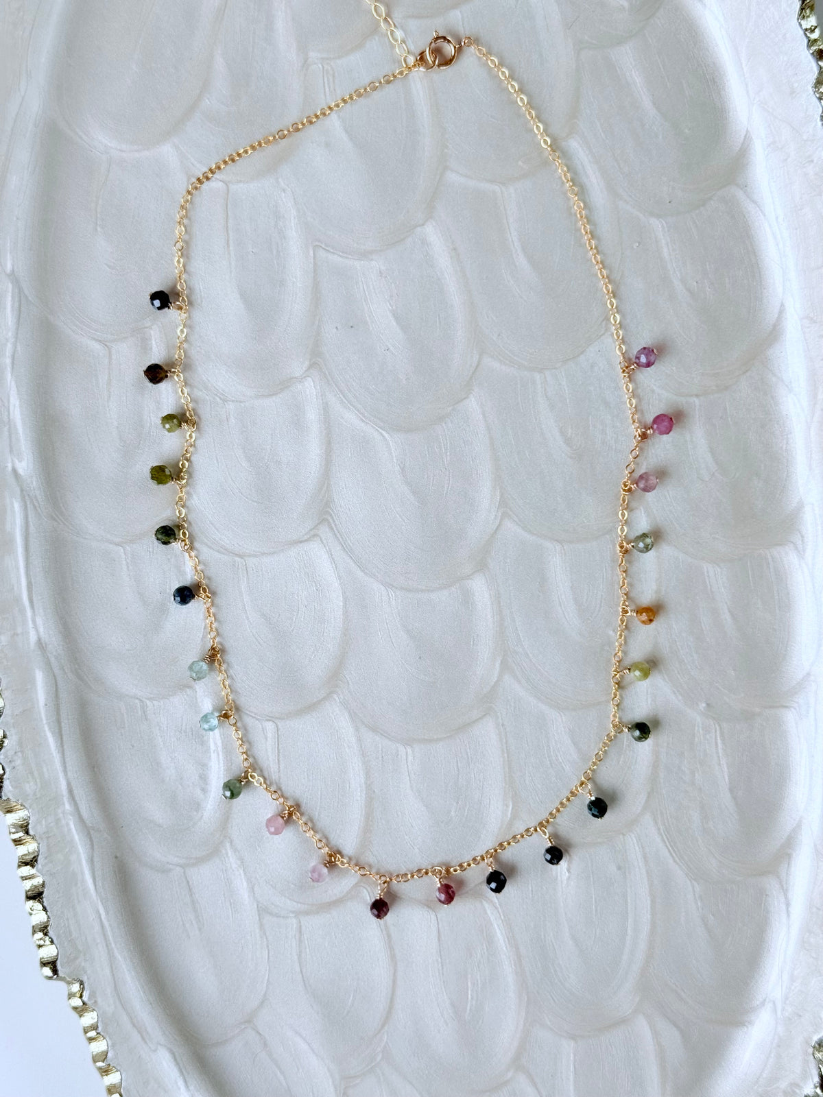 Dainty Tourmaline Drop Necklace