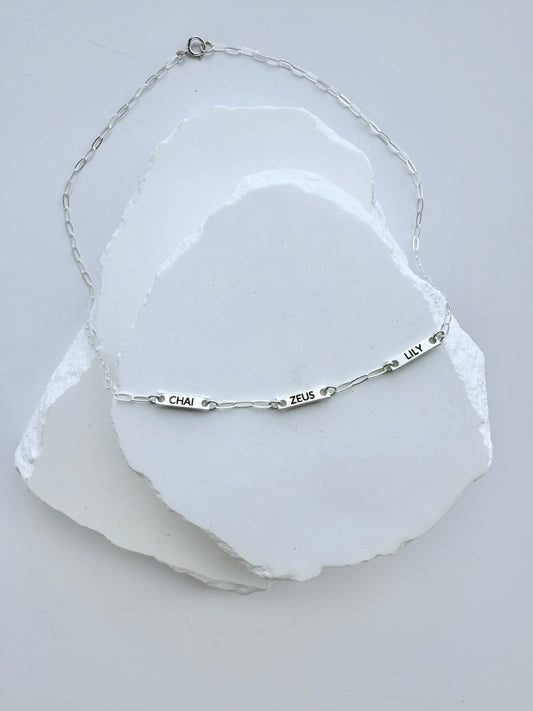 Multiple Name Bar Necklace