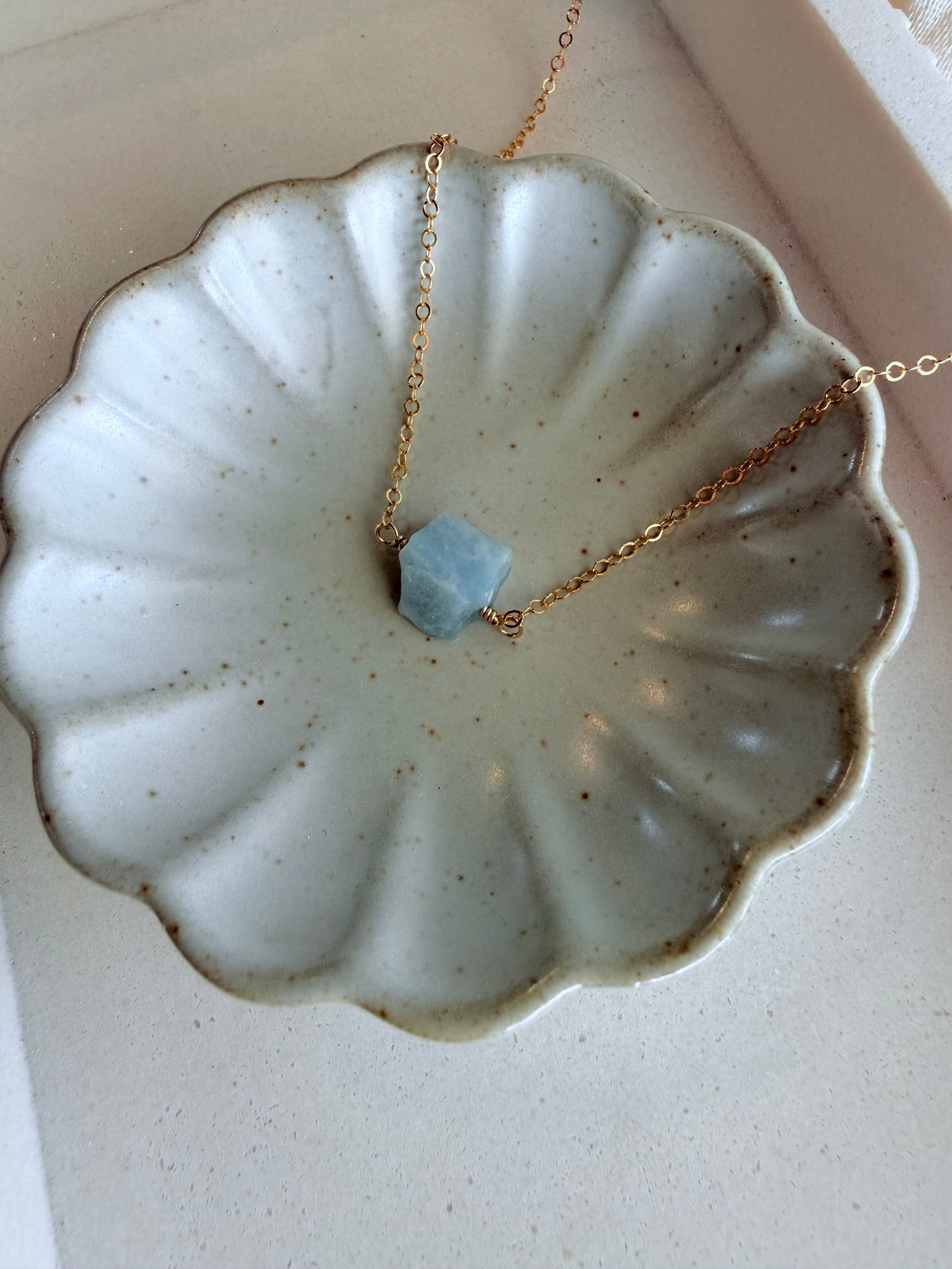Raw Aquamarine Necklace