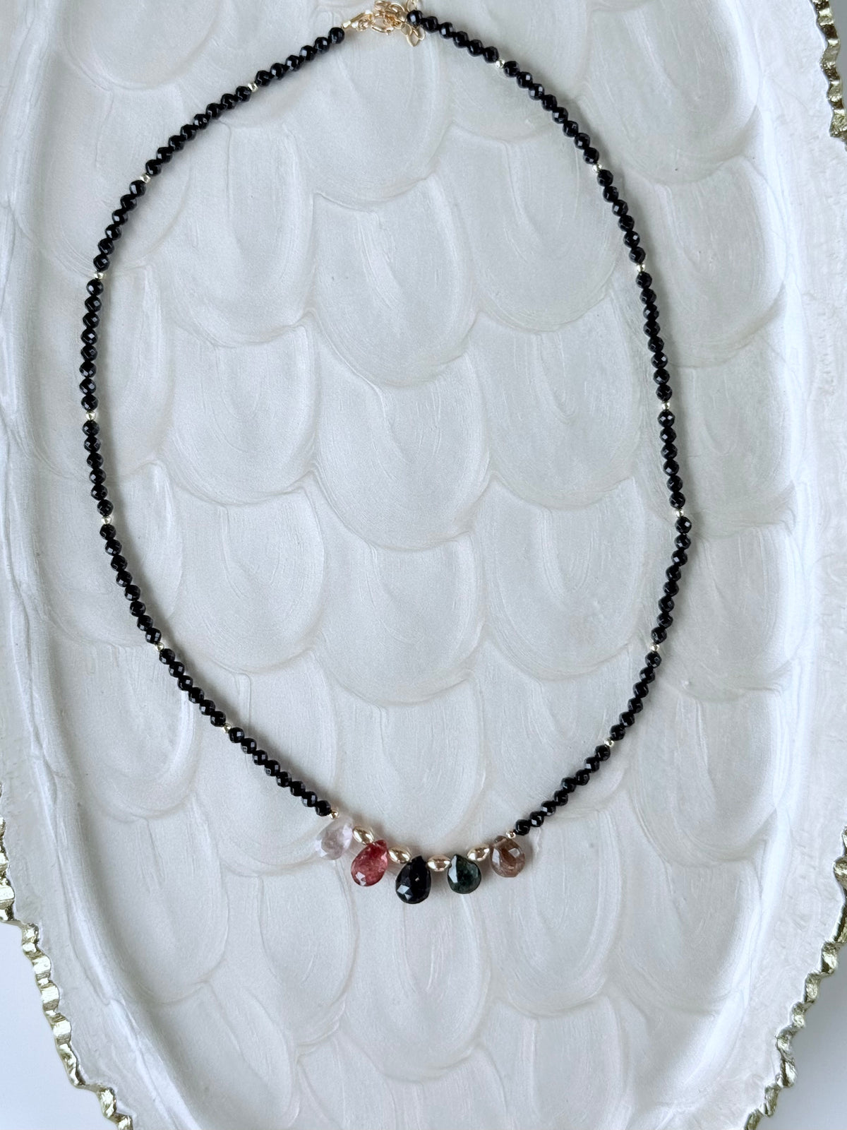 Black Spinel + Tourmaline Necklace