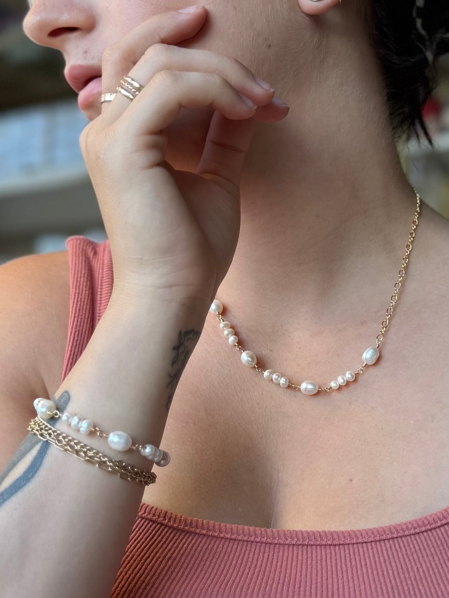 Freshwater Pearl Cascade Bracelet