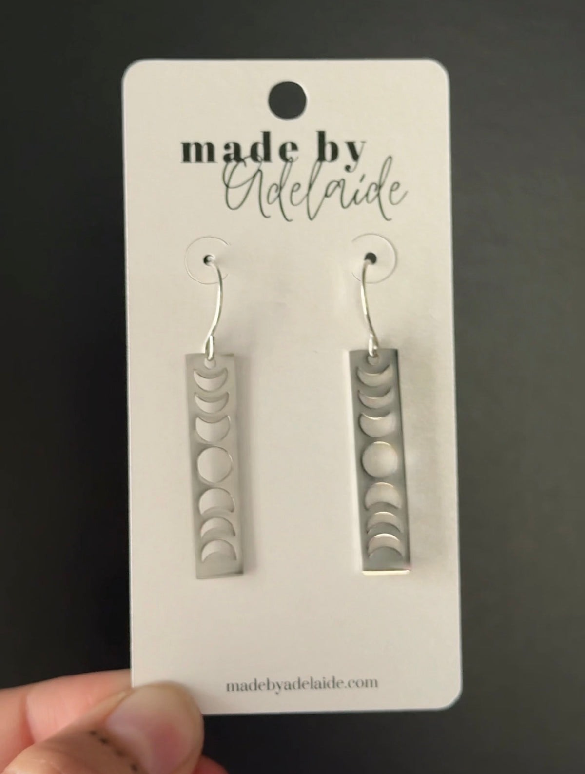 Moon Phase Bar Earrings