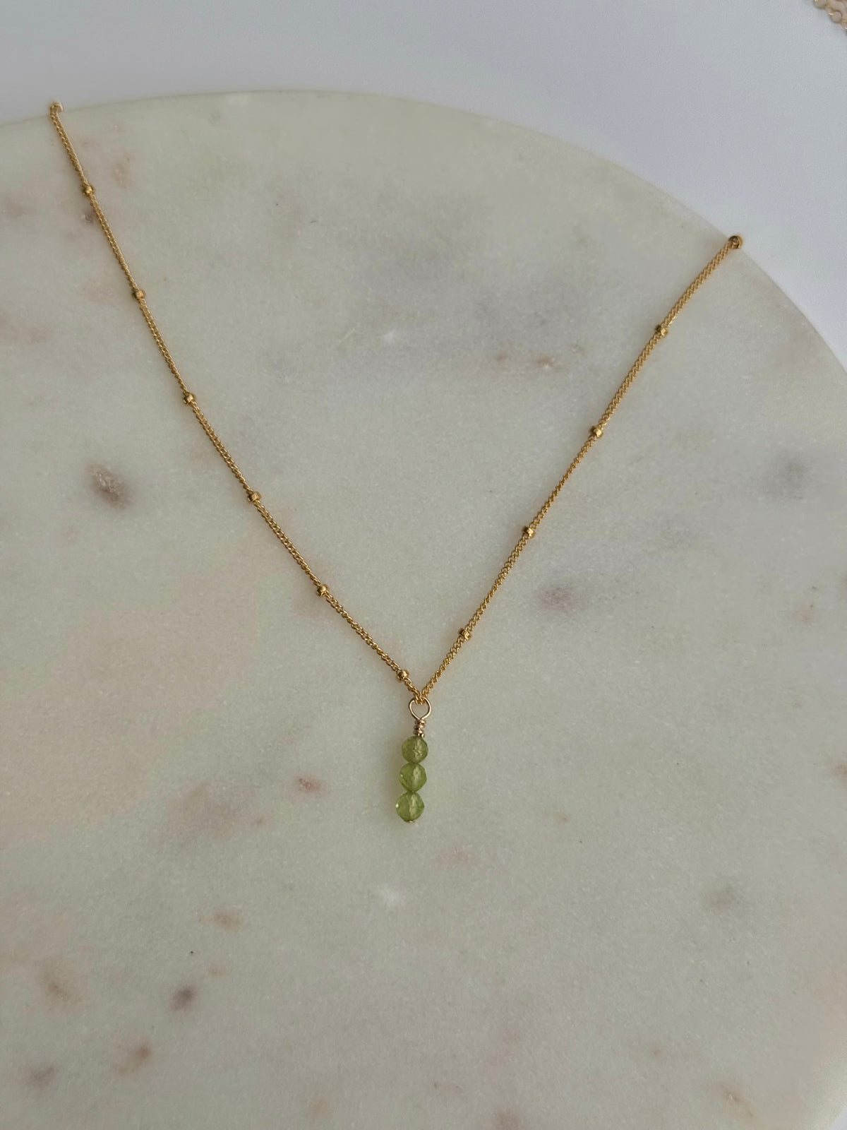 Peridot Drop Satellite Necklace