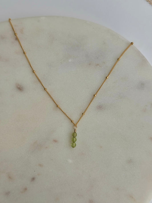 Peridot Drop Satellite Necklace