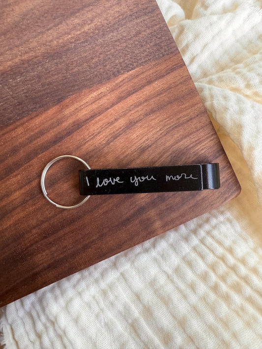 Handwriting Bottle Opener Keychain