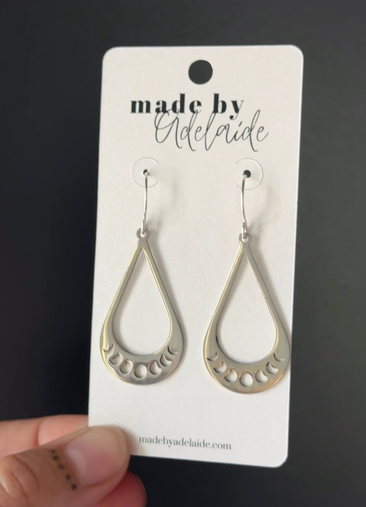Tear Drop Moon Phase Earrings