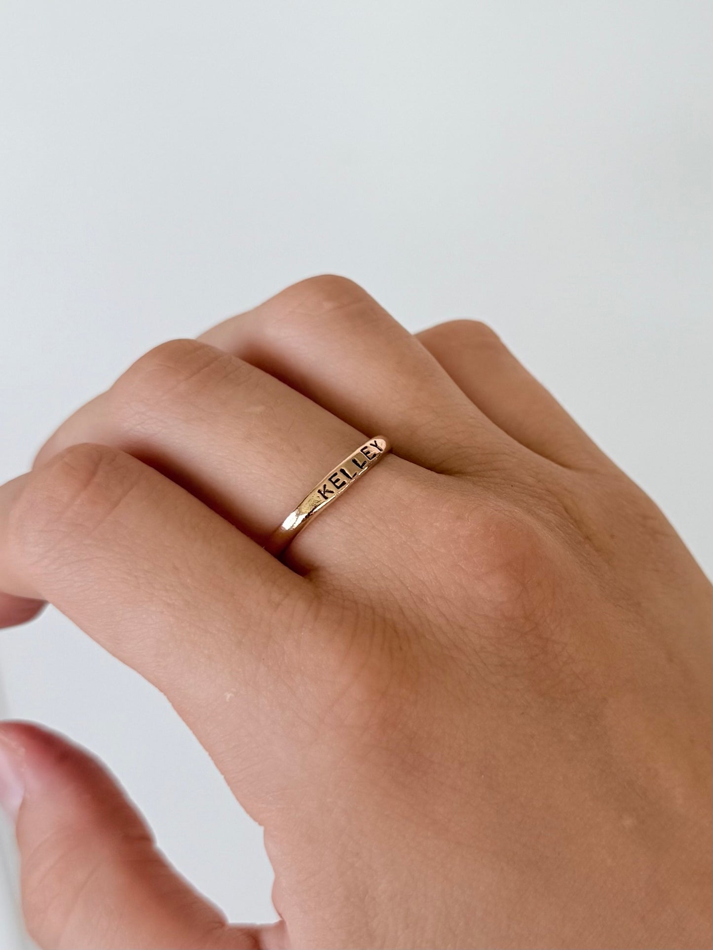 Thick Name Stacking Ring
