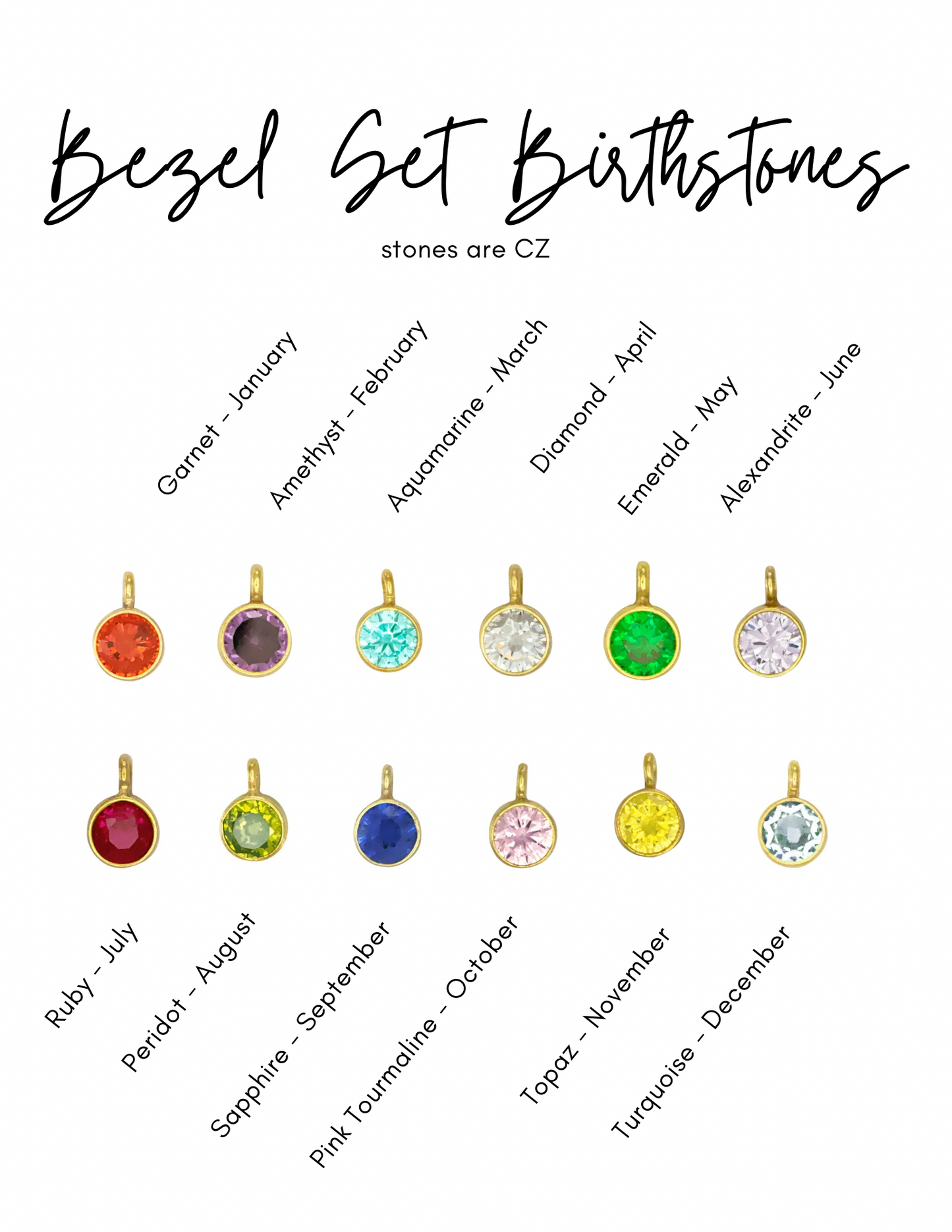 Bezel Set Gemstone Charm