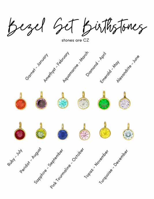 Bezel Set Gemstone Charm