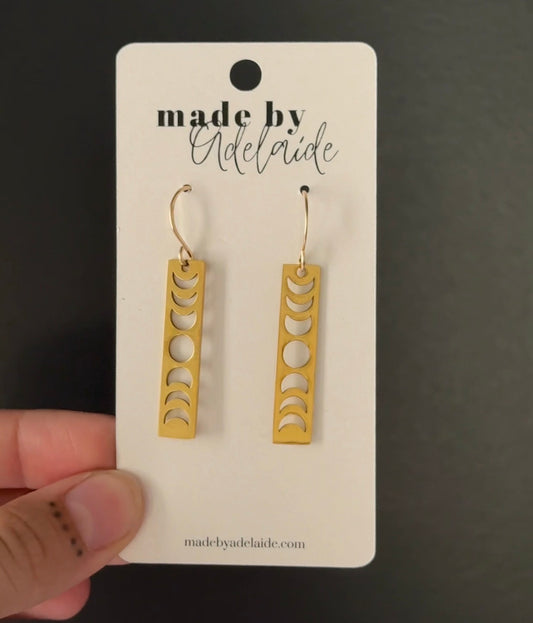 Moon Phase Bar Earrings