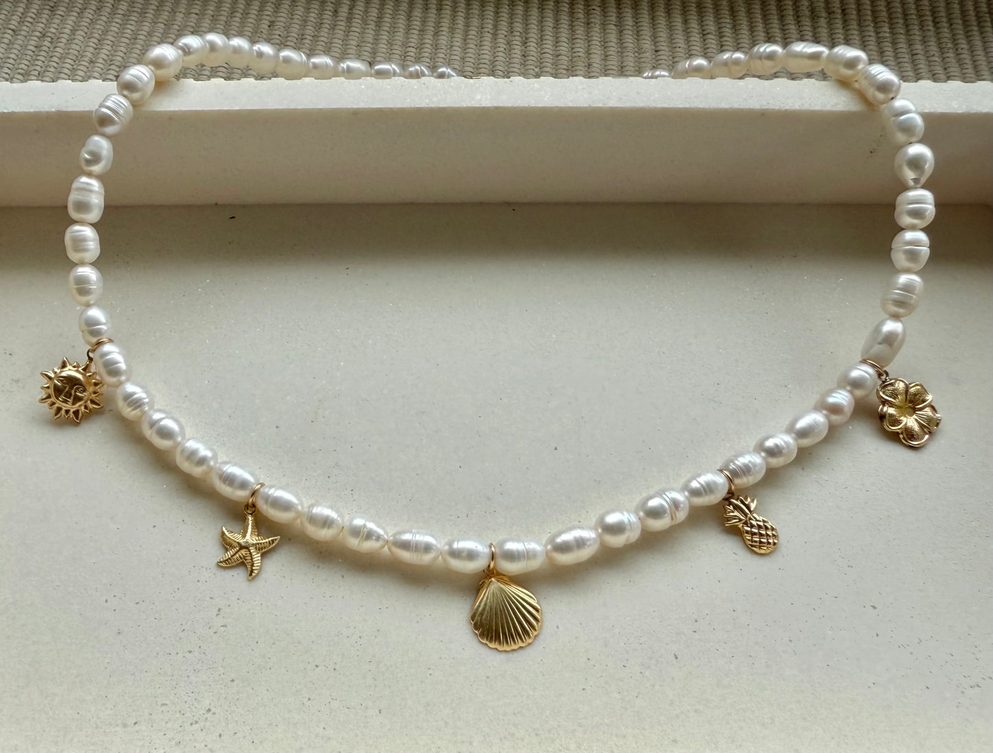 Aloha Charm Pearl Necklace