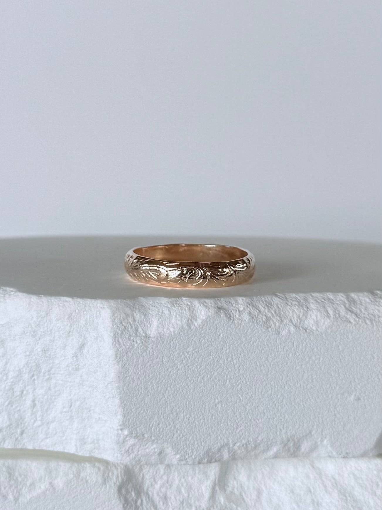 Floral Thick Gold Ring