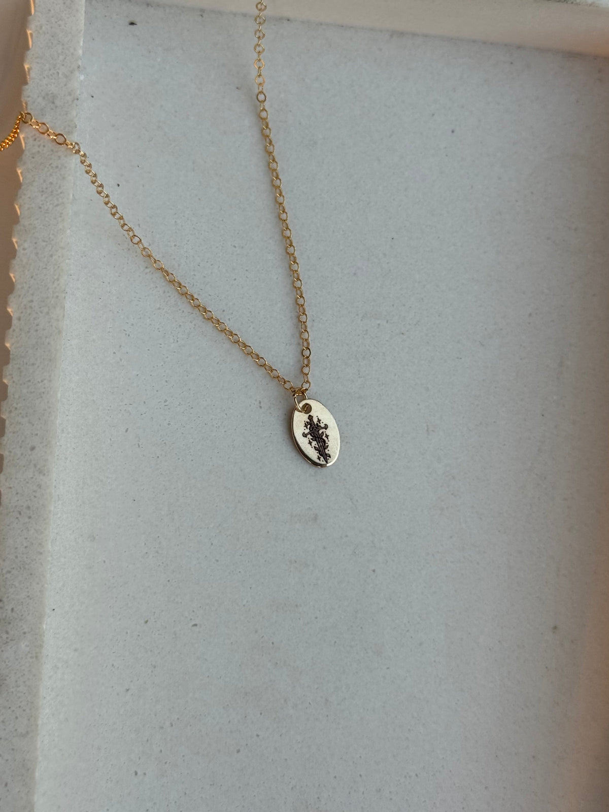 Sword Small Oval Necklace