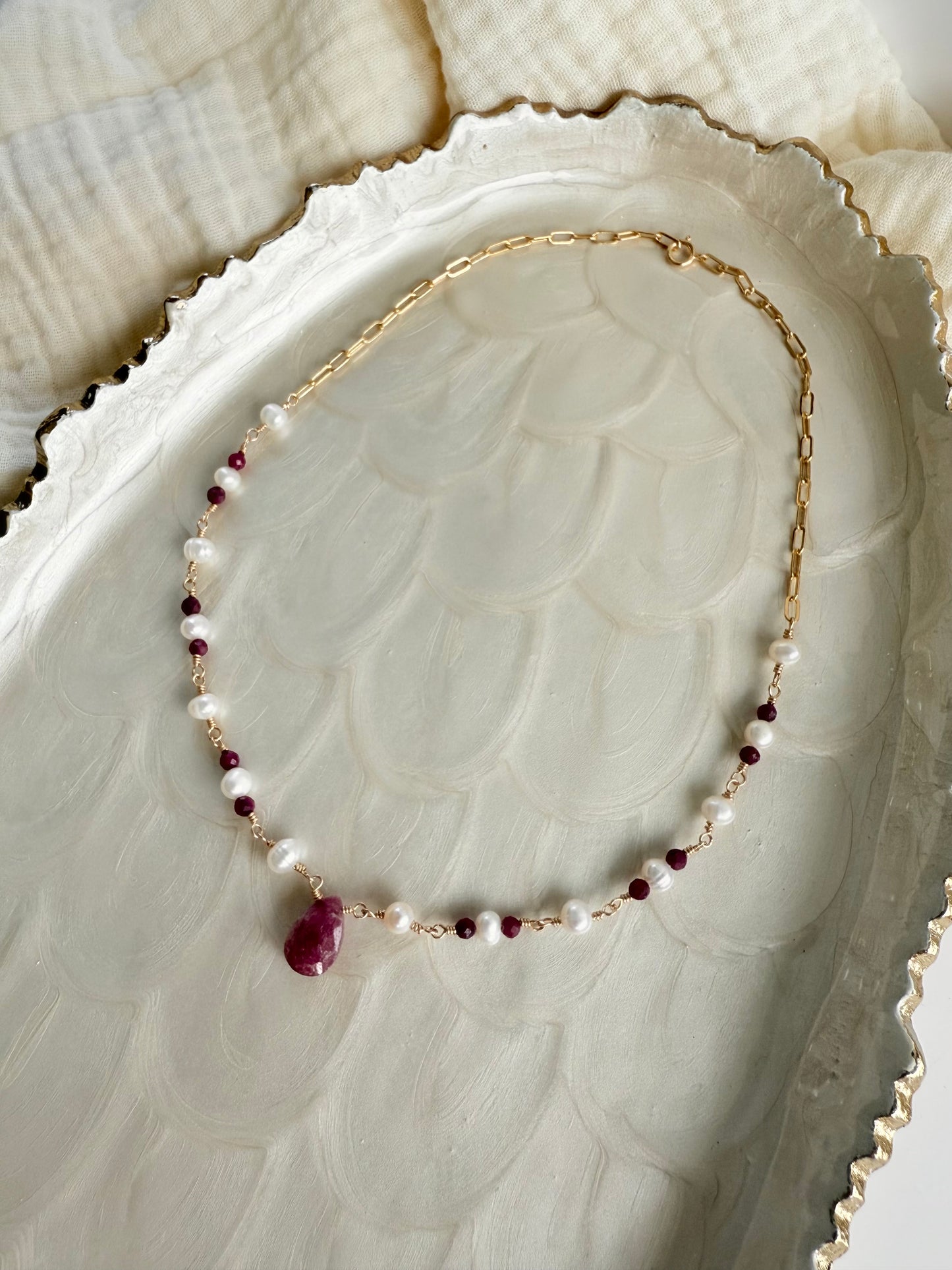 Rubies & Pearls Necklace