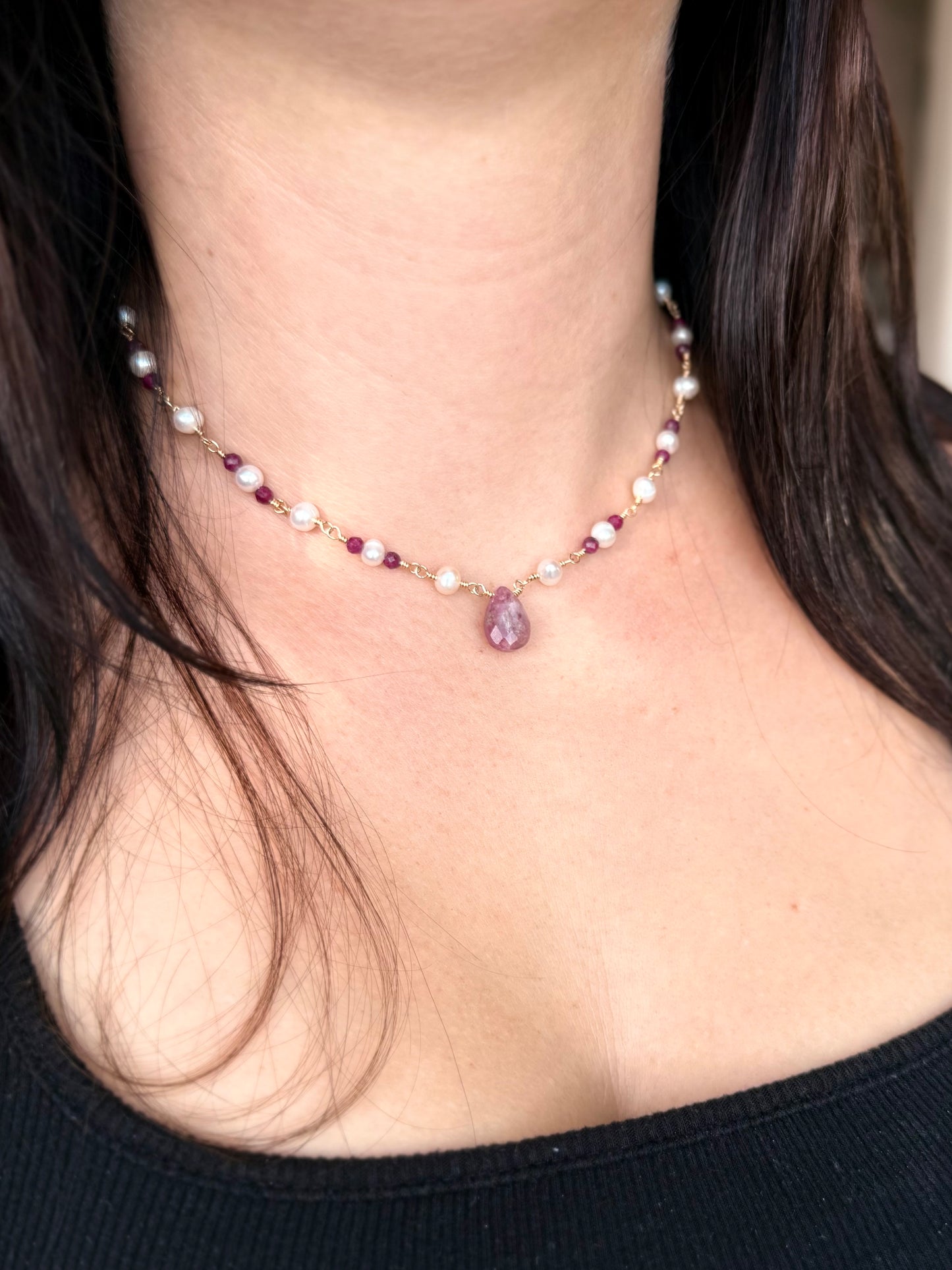 Rubies & Pearls Necklace