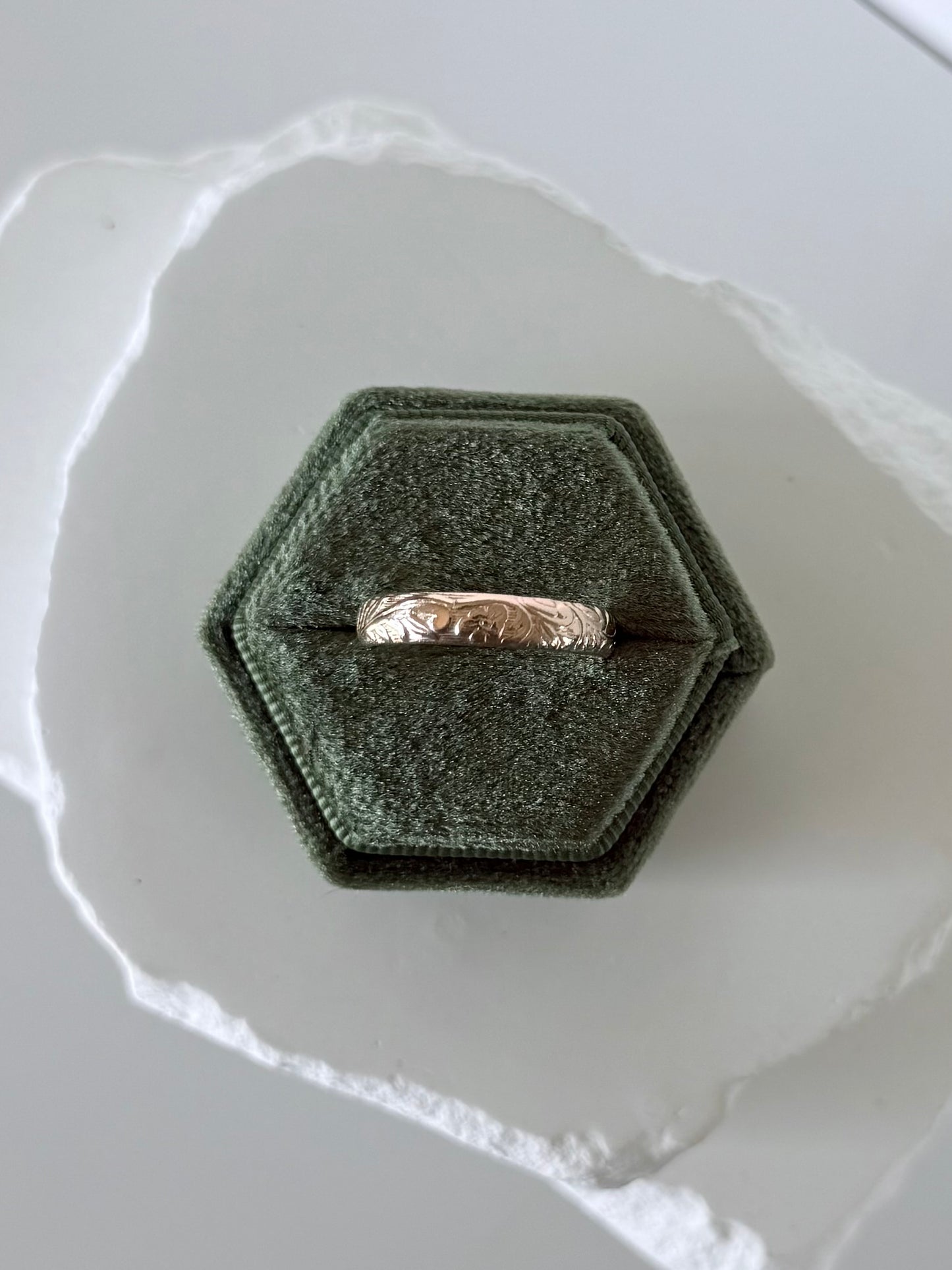 Floral Thick Gold Ring