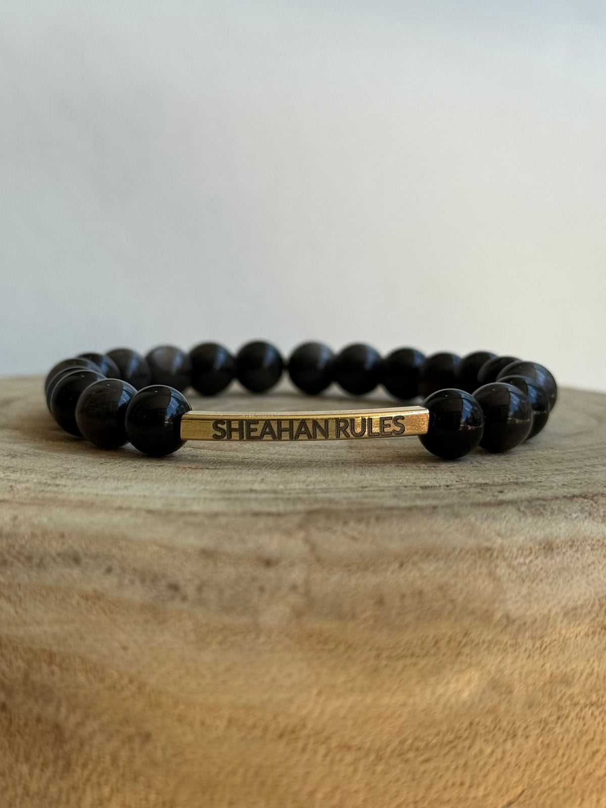 Engraved Beaded Bracelet