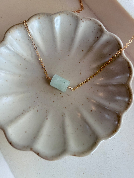 Aquamarine Bar Necklace