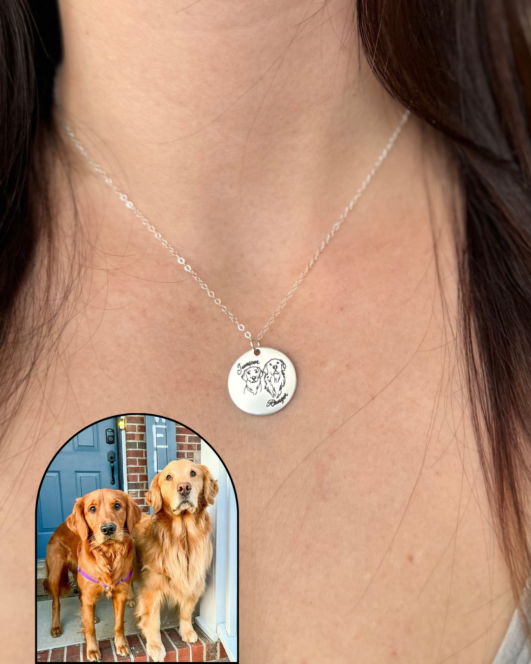 Pet Portrait Engraved Necklace
