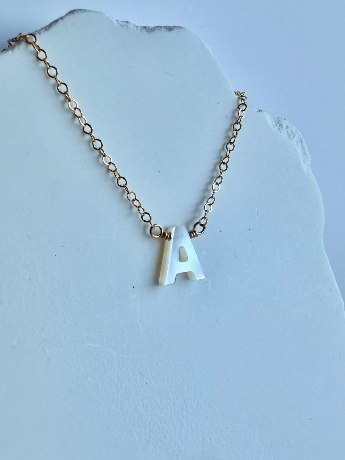 Initial Shell Pendants Shell Initial Necklace – Made by Adelaide