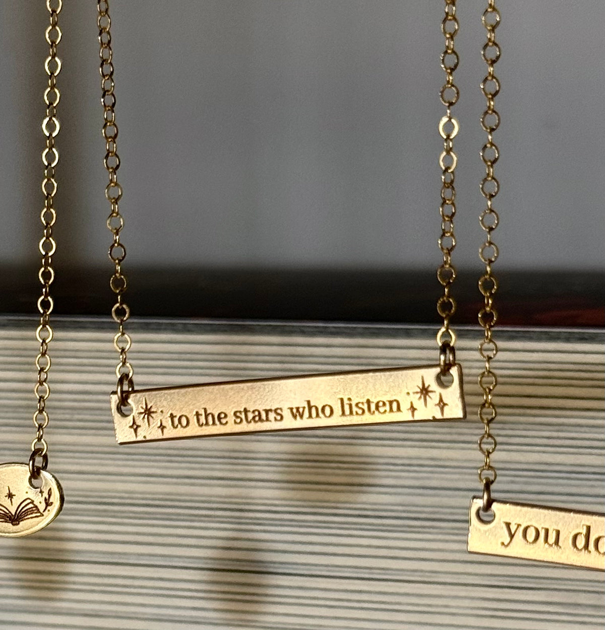 To The Stars Who Listen Bar Necklace