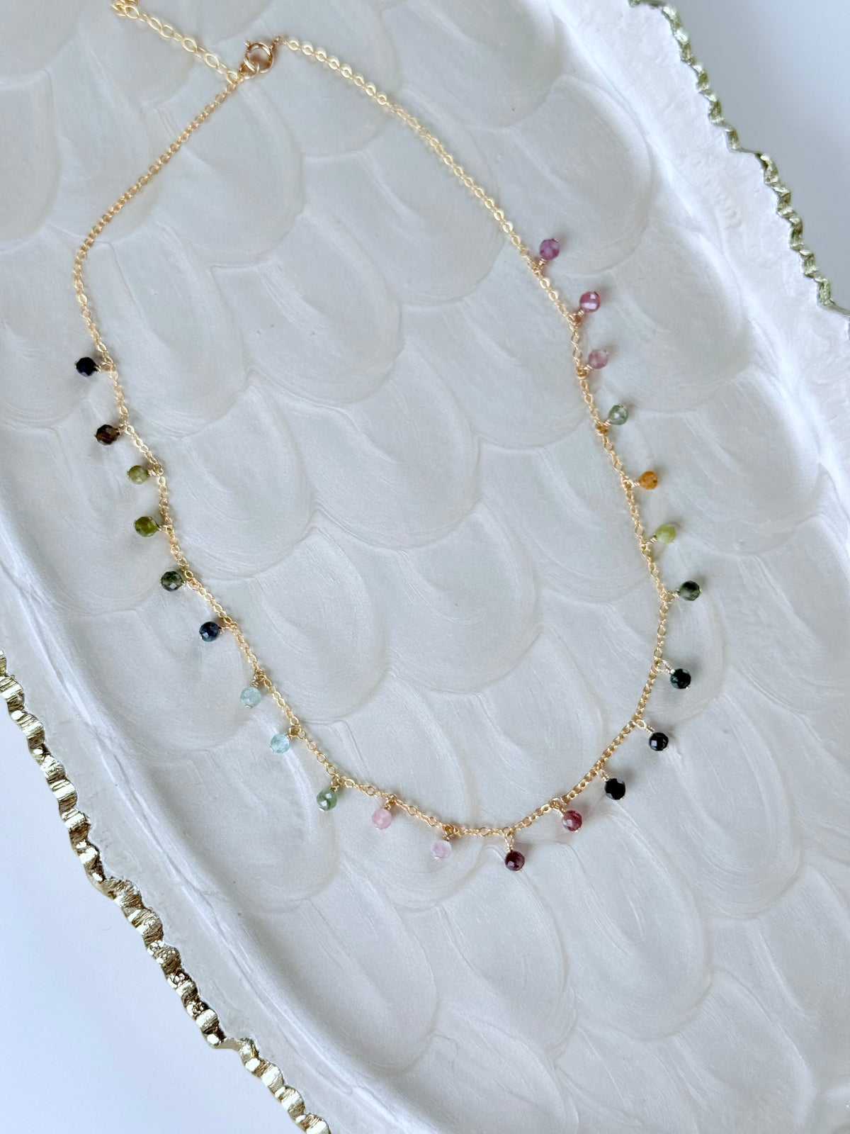 Dainty Tourmaline Drop Necklace