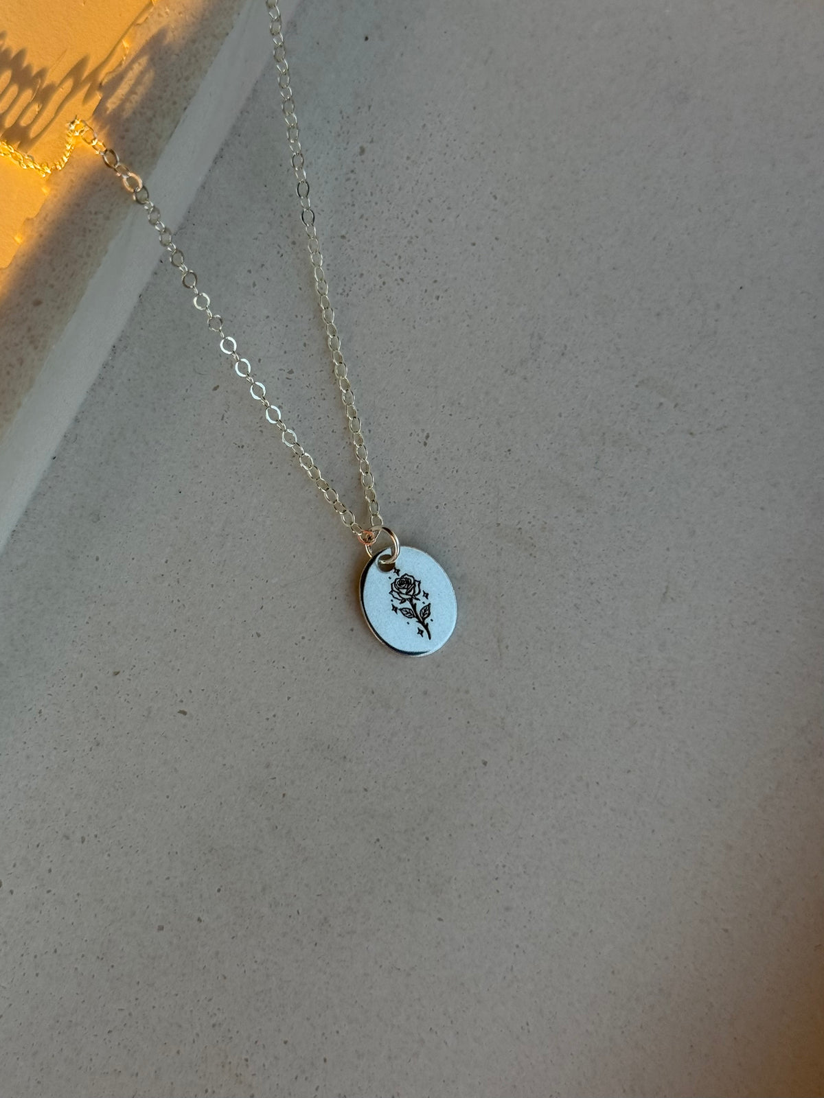 Rose Medium Oval Necklace